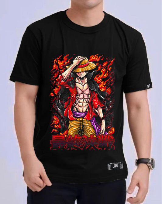 ONE PIECE STRAWHAT"LUFFY" ROUND NECK REGULAR FIT ANIME PREMIUM DESIGN