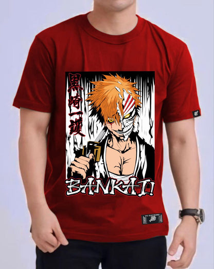 BLEACH ICHIGO "INCOMPLETE HOLLOW" VERSION 2 ROUND NECK REGULAR FIT ANIME PREMIUM DESIGN