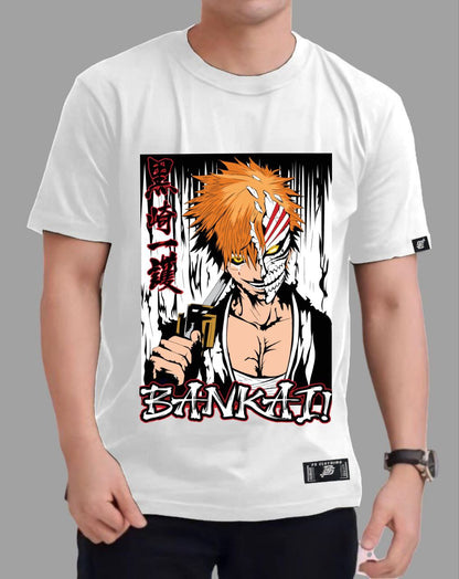 BLEACH ICHIGO "INCOMPLETE HOLLOW" VERSION 2 ROUND NECK REGULAR FIT ANIME PREMIUM DESIGN