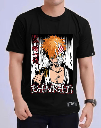 BLEACH ICHIGO "INCOMPLETE HOLLOW" VERSION 2 ROUND NECK REGULAR FIT ANIME PREMIUM DESIGN