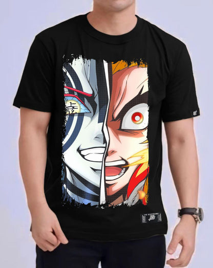 DEMON SLAYER "AKAZA VS RENGOKU" ROUND NECK REGULAR FIT ANIME PREMIUM DESIGN