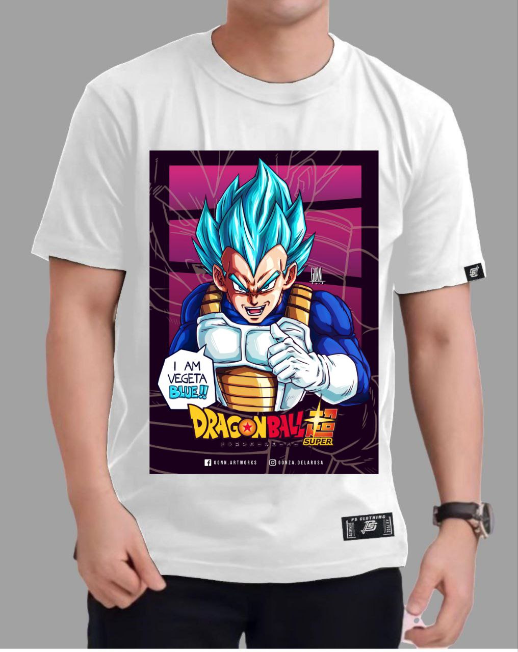 DRAGON BALL SUPER VEGETA "SUPER SAIYAN BLUE " ROUND NECK REGULAR FIT ANIME PREMIUM DESIGN