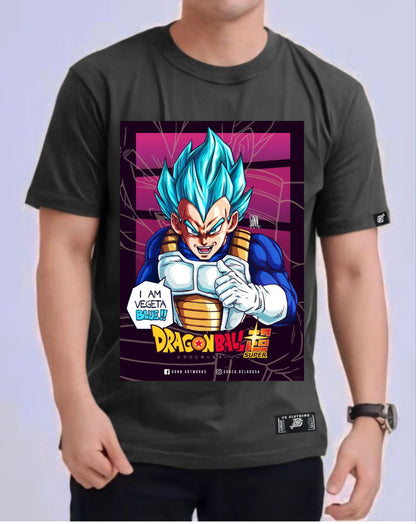 DRAGON BALL SUPER VEGETA "SUPER SAIYAN BLUE " ROUND NECK REGULAR FIT ANIME PREMIUM DESIGN