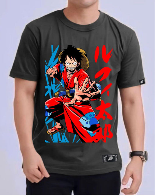 ONE PIECE LUFFY "WANO ARC" ROUND NECK REGULAR FIT ANIME PREMIUM DESIGN