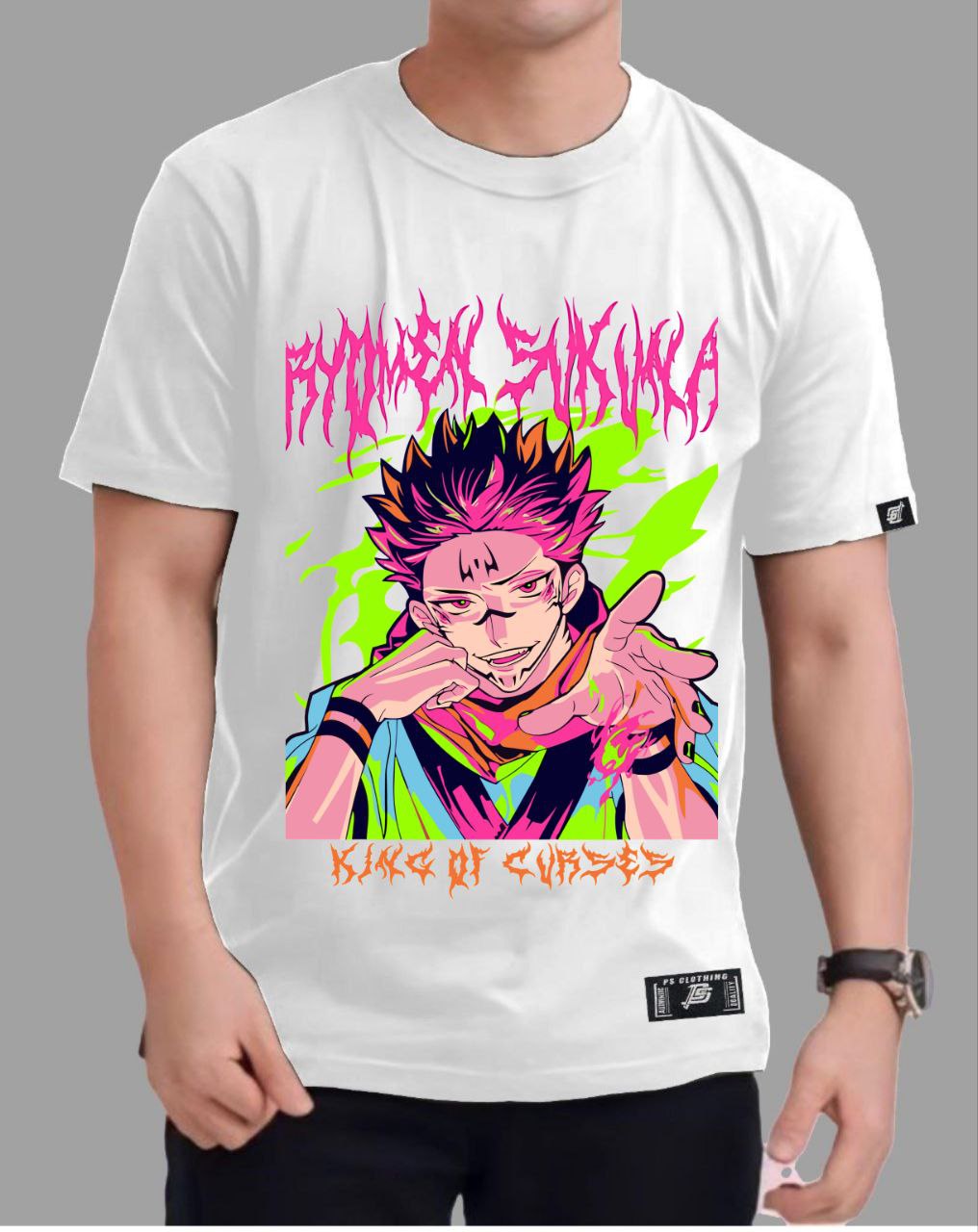 JUJUTSU KAISEN "RYOMEN SUKUNA" VERSION 3 ROUND NECK REGULAR FIT ANIME PREMIUM DESIGN