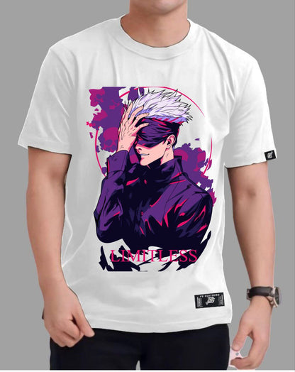 JUJUTSU KAISEN GOJO SATORU "LIMITLESS" ROUND NECK REGULAR FIT ANIME PREMIUM DESIGN