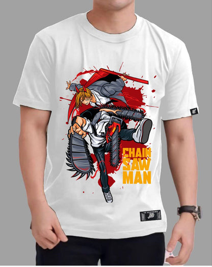 CHAINSAW MAN "POWER X DENJI" ROUND NECK REGULAR FIT ANIME PREMIUM DESIGN