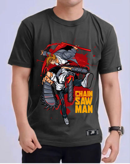 CHAINSAW MAN "POWER X DENJI" ROUND NECK REGULAR FIT ANIME PREMIUM DESIGN