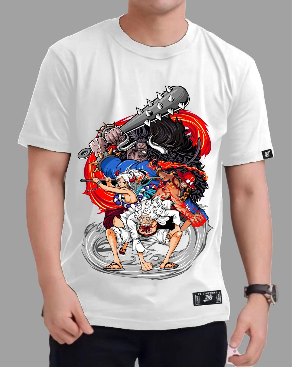 ONE PIECE "KAIDO X LUFFY" ROUND NECK REGULAR FIT ANIME PREMIUM DESIGN