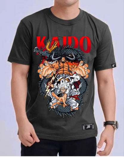 ONE PIECE "KAIDO X LUFFY" VERSION 2 ROUND NECK REGULAR FIT ANIME PREMIUM DESIGN