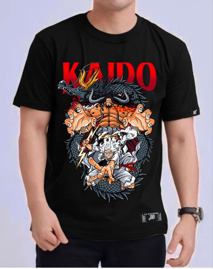 ONE PIECE "KAIDO X LUFFY" VERSION 2 ROUND NECK REGULAR FIT ANIME PREMIUM DESIGN