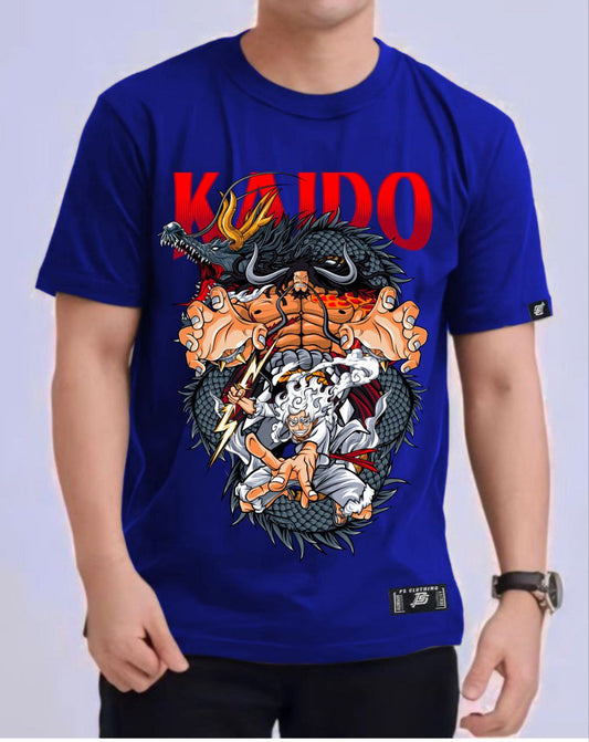 ONE PIECE "KAIDO X LUFFY" VERSION 2 ROUND NECK REGULAR FIT ANIME PREMIUM DESIGN