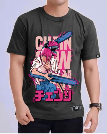 CHAINSAW MAN "DENJI X MAKIMA" ROUND NECK REGULAR FIT ANIME PREMIUM DESIGN