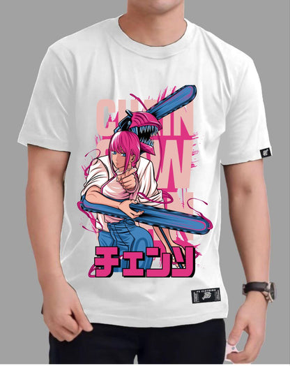 CHAINSAW MAN "DENJI X MAKIMA" ROUND NECK REGULAR FIT ANIME PREMIUM DESIGN