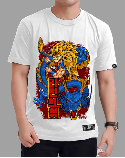 DRAGON BALL Z SON GOKU "SUPER SAIYAN 3" ROUND NECK REGULAR FIT ANIME PREMIUM DESIGN