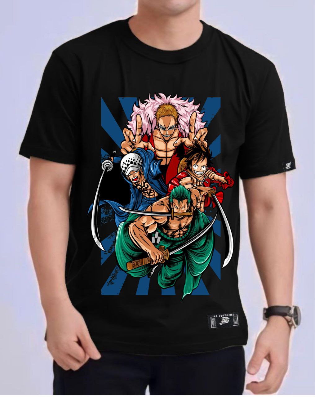 ONE PIECE "DRESSROSA" ROUND NECK REGULAR FIT ANIME PREMIUM DESIGN