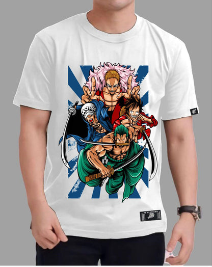 ONE PIECE "DRESSROSA" ROUND NECK REGULAR FIT ANIME PREMIUM DESIGN