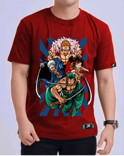 ONE PIECE "DRESSROSA" ROUND NECK REGULAR FIT ANIME PREMIUM DESIGN