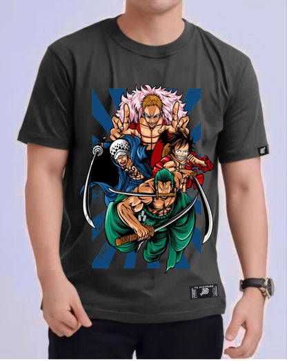 ONE PIECE "DRESSROSA" ROUND NECK REGULAR FIT ANIME PREMIUM DESIGN