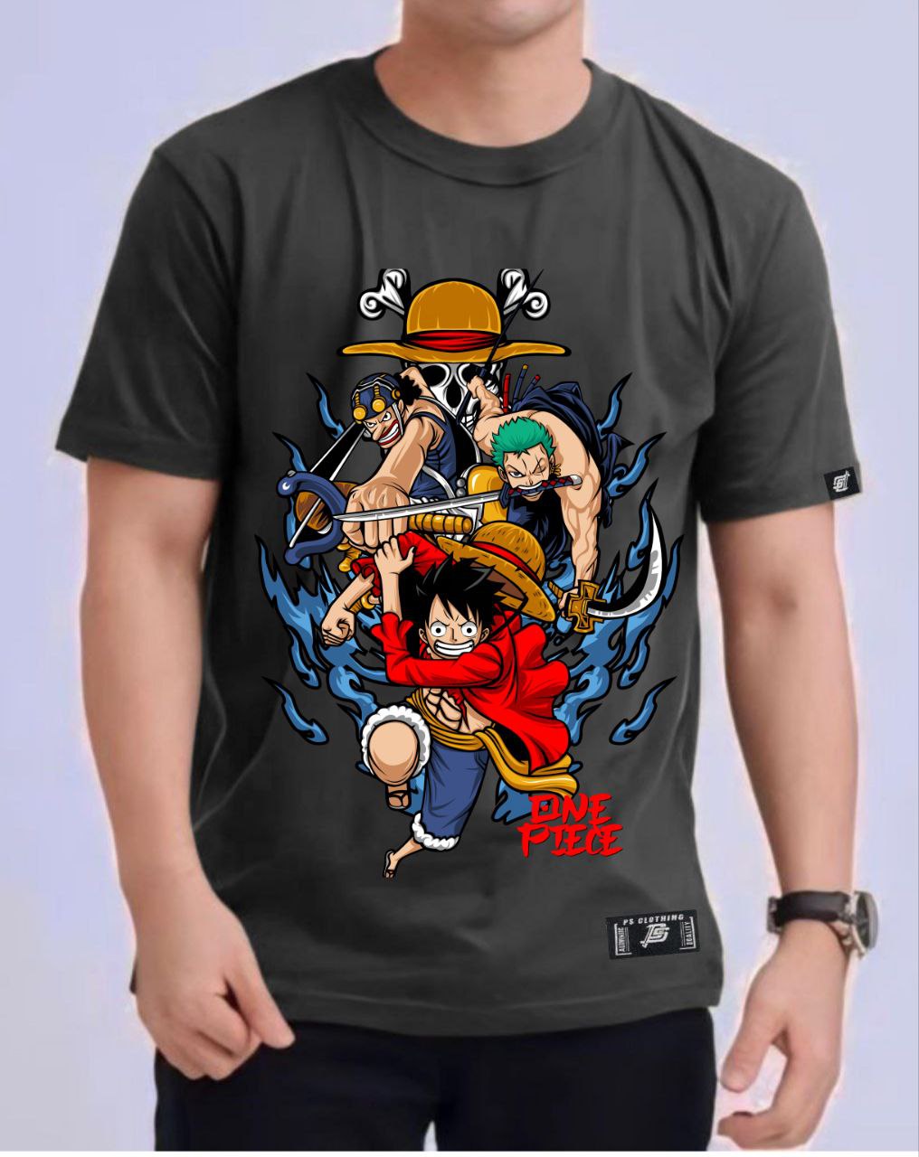 ONE PIECE "STRAWHAT CREW" ROUND NECK REGULAR FIT ANIME PREMIUM DESIGN