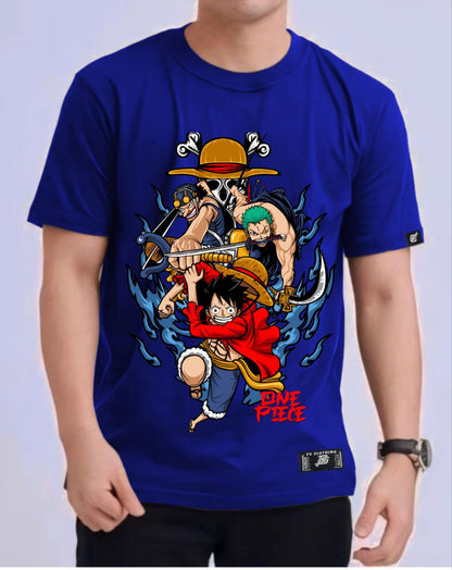 ONE PIECE "STRAWHAT CREW" ROUND NECK REGULAR FIT ANIME PREMIUM DESIGN