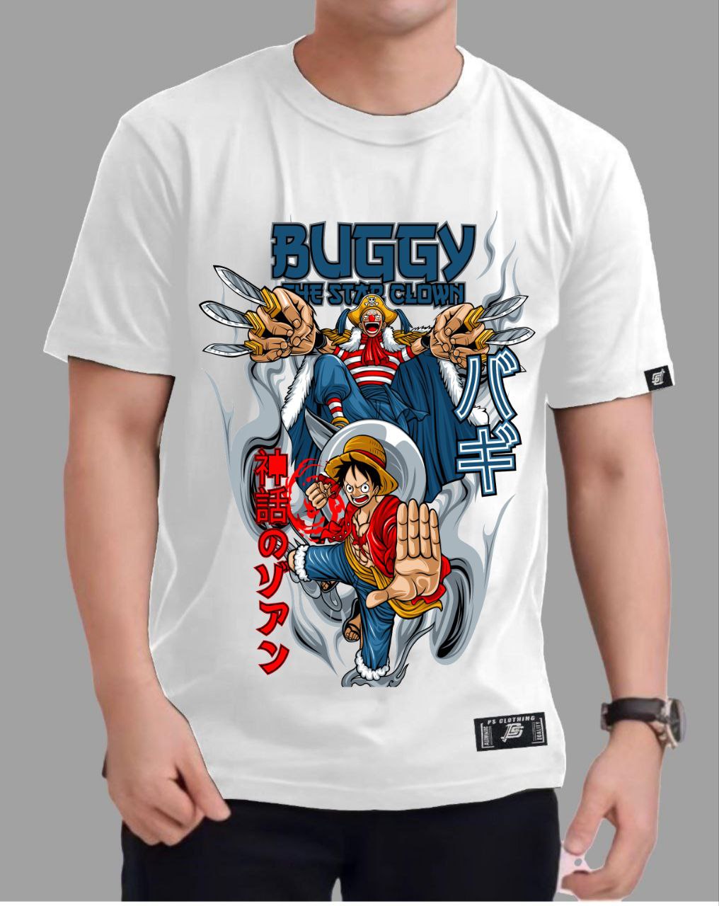 ONE PIECE "BUGGY X LUFFY" ROUND NECK REGULAR FIT ANIME PREMIUM DESIGN