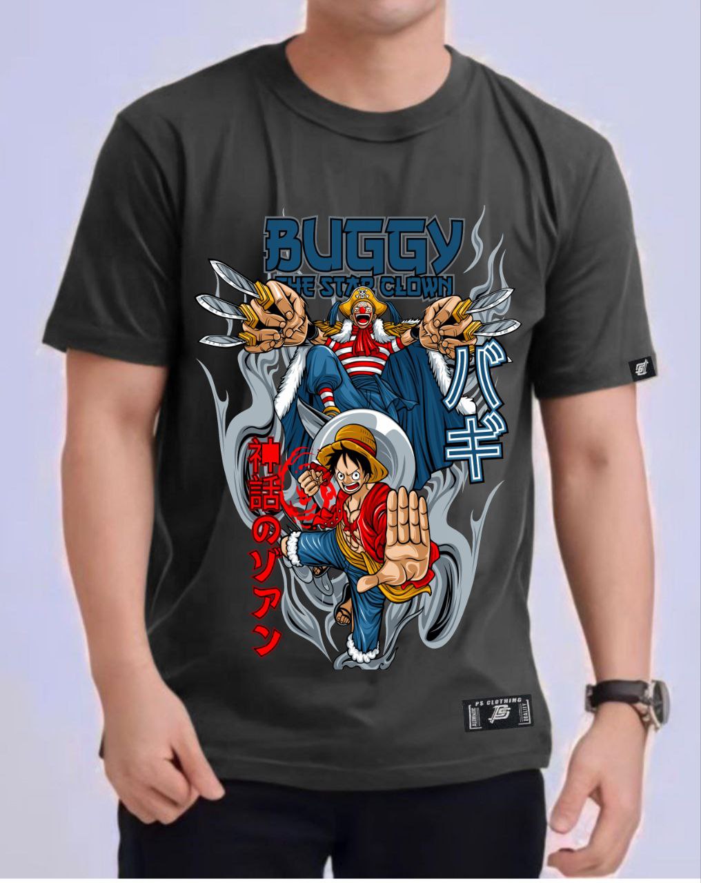 ONE PIECE "BUGGY X LUFFY" ROUND NECK REGULAR FIT ANIME PREMIUM DESIGN