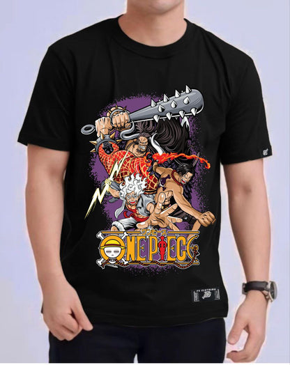 ONE PIECE "KAIDO X LUFFY" VERSION 3 ROUND NECK REGULAR FIT ANIME PREMIUM DESIGN