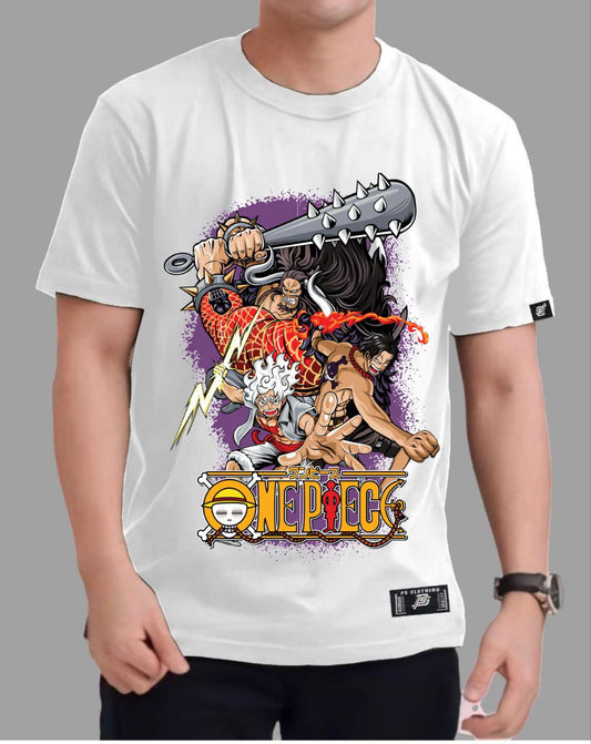 ONE PIECE "KAIDO X LUFFY" VERSION 3 ROUND NECK REGULAR FIT ANIME PREMIUM DESIGN