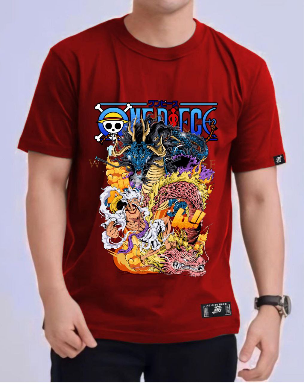 ONE PIECE "KAIDO X LUFFY" VERSION 4 ROUND NECK REGULAR FIT ANIME PREMIUM DESIGN