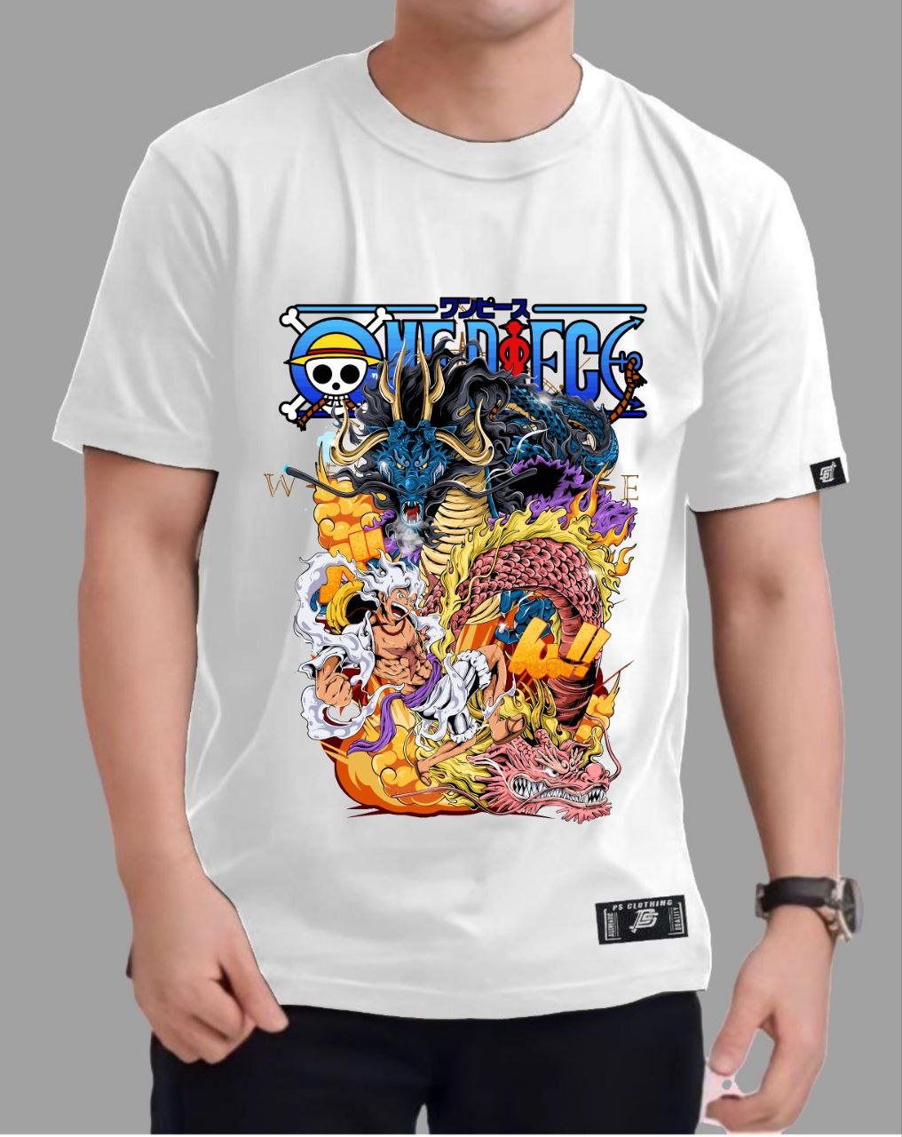 ONE PIECE "KAIDO X LUFFY" VERSION 4 ROUND NECK REGULAR FIT ANIME PREMIUM DESIGN