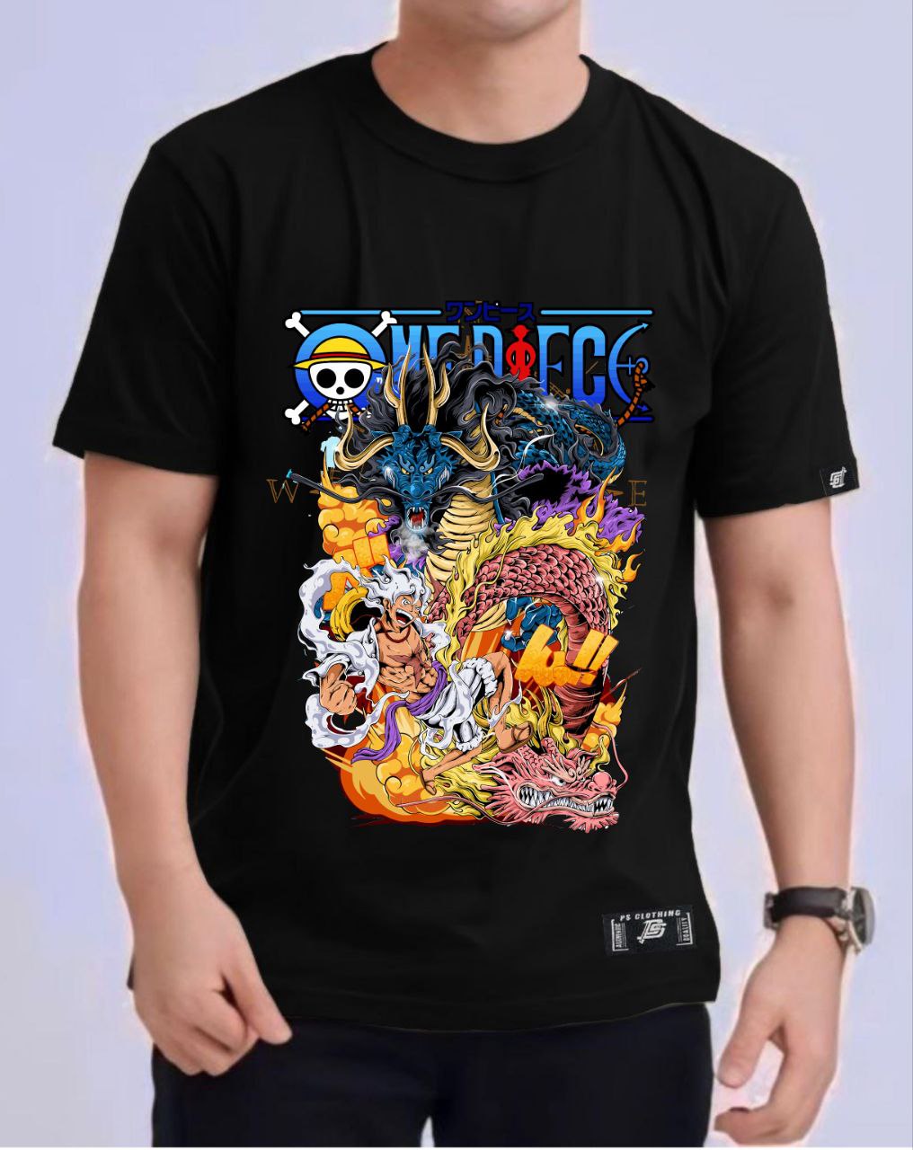 ONE PIECE "KAIDO X LUFFY" VERSION 4 ROUND NECK REGULAR FIT ANIME PREMIUM DESIGN