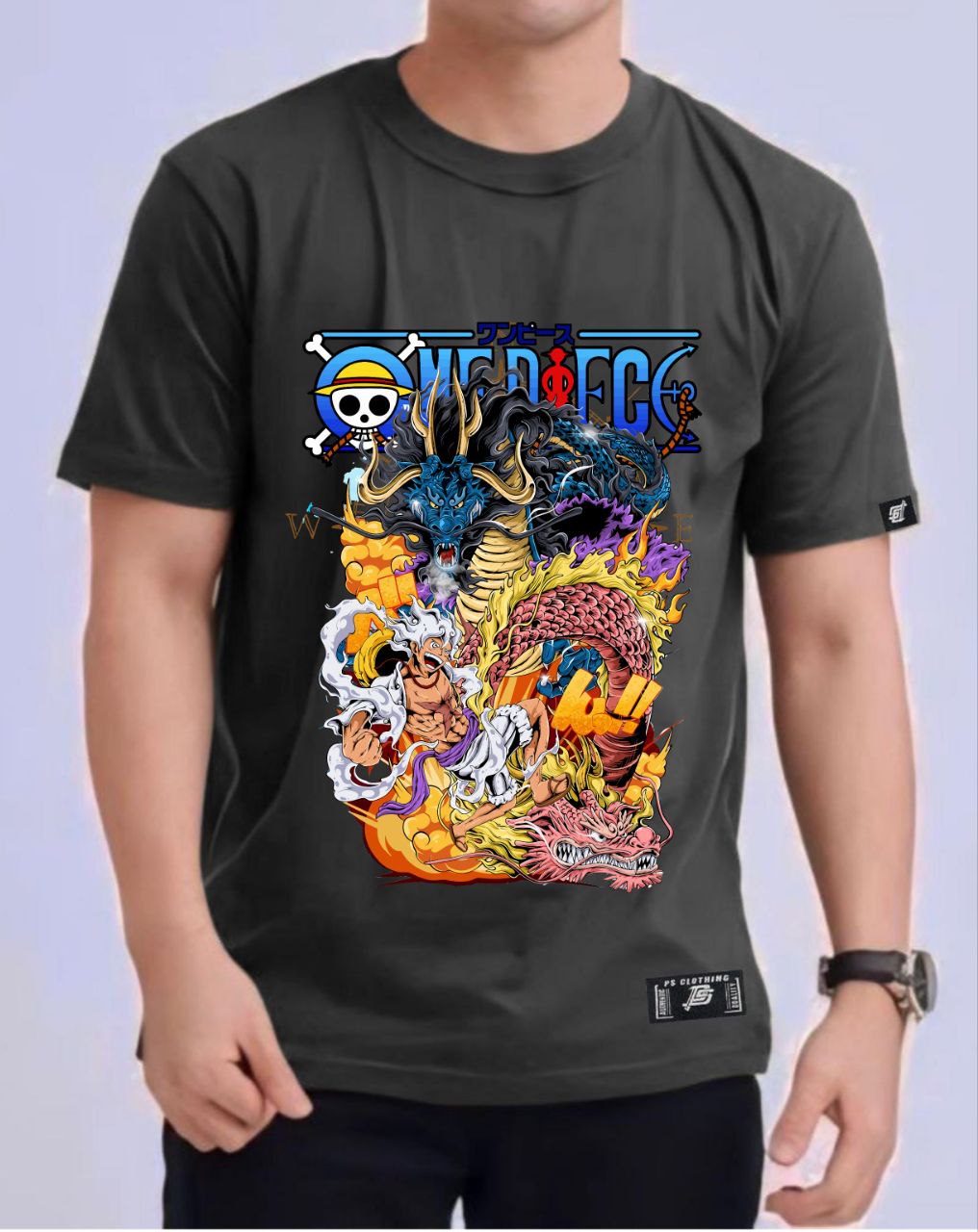 ONE PIECE "KAIDO X LUFFY" VERSION 4 ROUND NECK REGULAR FIT ANIME PREMIUM DESIGN