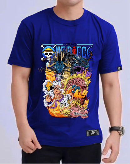 ONE PIECE "KAIDO X LUFFY" VERSION 4 ROUND NECK REGULAR FIT ANIME PREMIUM DESIGN