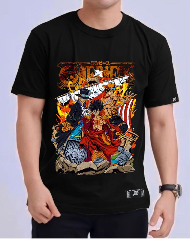 ONE PIECE "THREE BROTHERS" VERSION 2 ROUND NECK REGULAR FIT ANIME PREMIUM DESIGN