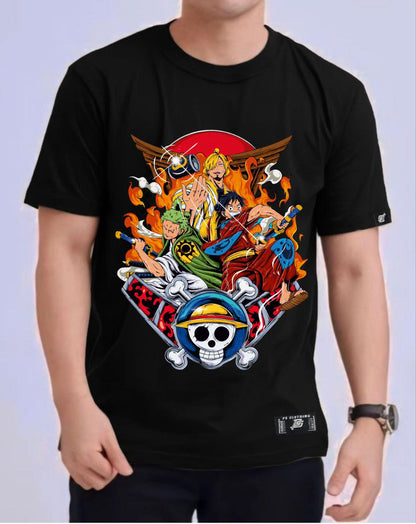 ONE PIECE "MONSTER TRIO" ROUND NECK REGULAR FIT ANIME PREMIUM DESIGN