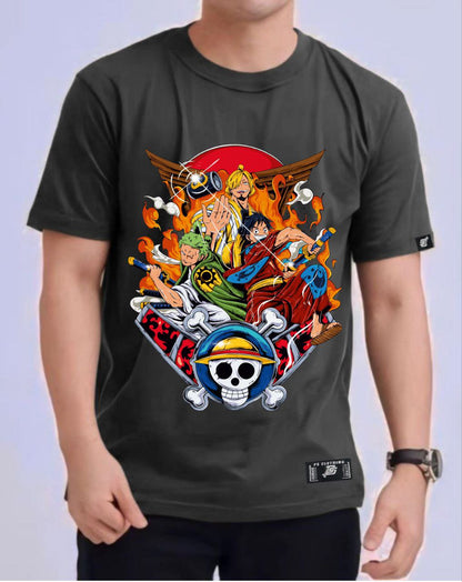 ONE PIECE "MONSTER TRIO" ROUND NECK REGULAR FIT ANIME PREMIUM DESIGN