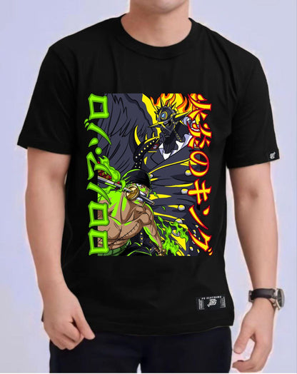 ONE PIECE "ZORRO VS KING" ROUND NECK REGULAR FIT ANIME PREMIUM DESIGN