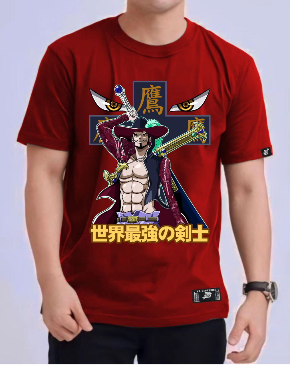 ONE PIECE "DRACULE MIHAWK" ROUND NECK REGULAR FIT ANIME PREMIUM DESIGN