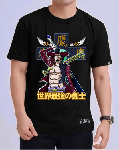 ONE PIECE "DRACULE MIHAWK" ROUND NECK REGULAR FIT ANIME PREMIUM DESIGN