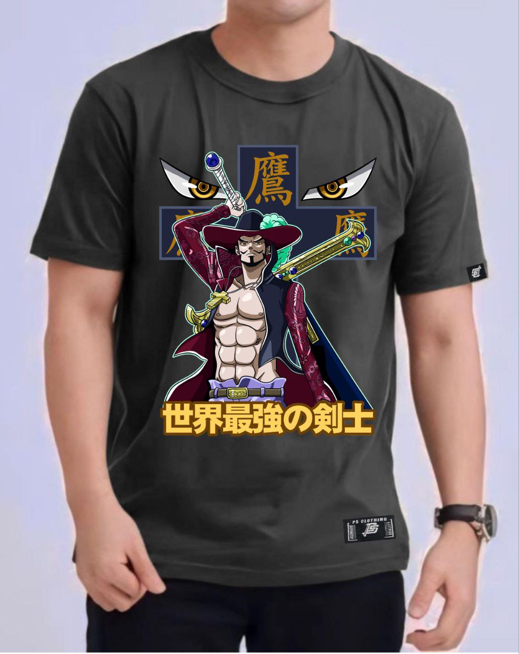 ONE PIECE "DRACULE MIHAWK" ROUND NECK REGULAR FIT ANIME PREMIUM DESIGN