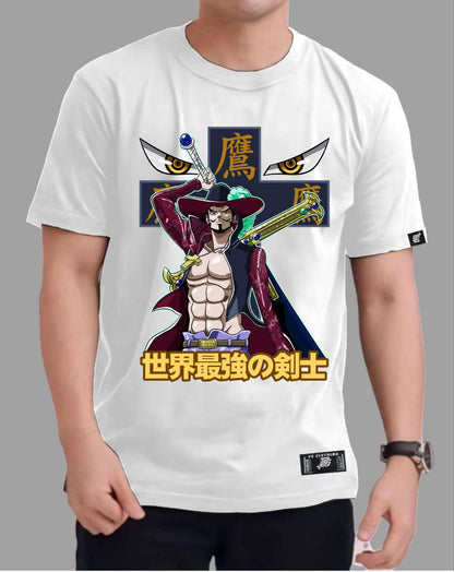 ONE PIECE "DRACULE MIHAWK" ROUND NECK REGULAR FIT ANIME PREMIUM DESIGN