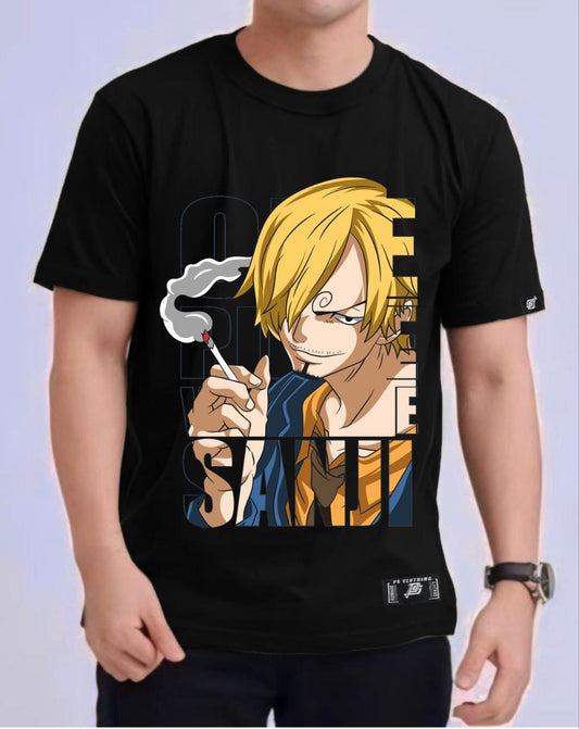 ONE PIECE SANJI "BLACK LEG" ROUND NECK REGULAR FIT ANIME PREMIUM DESIGN