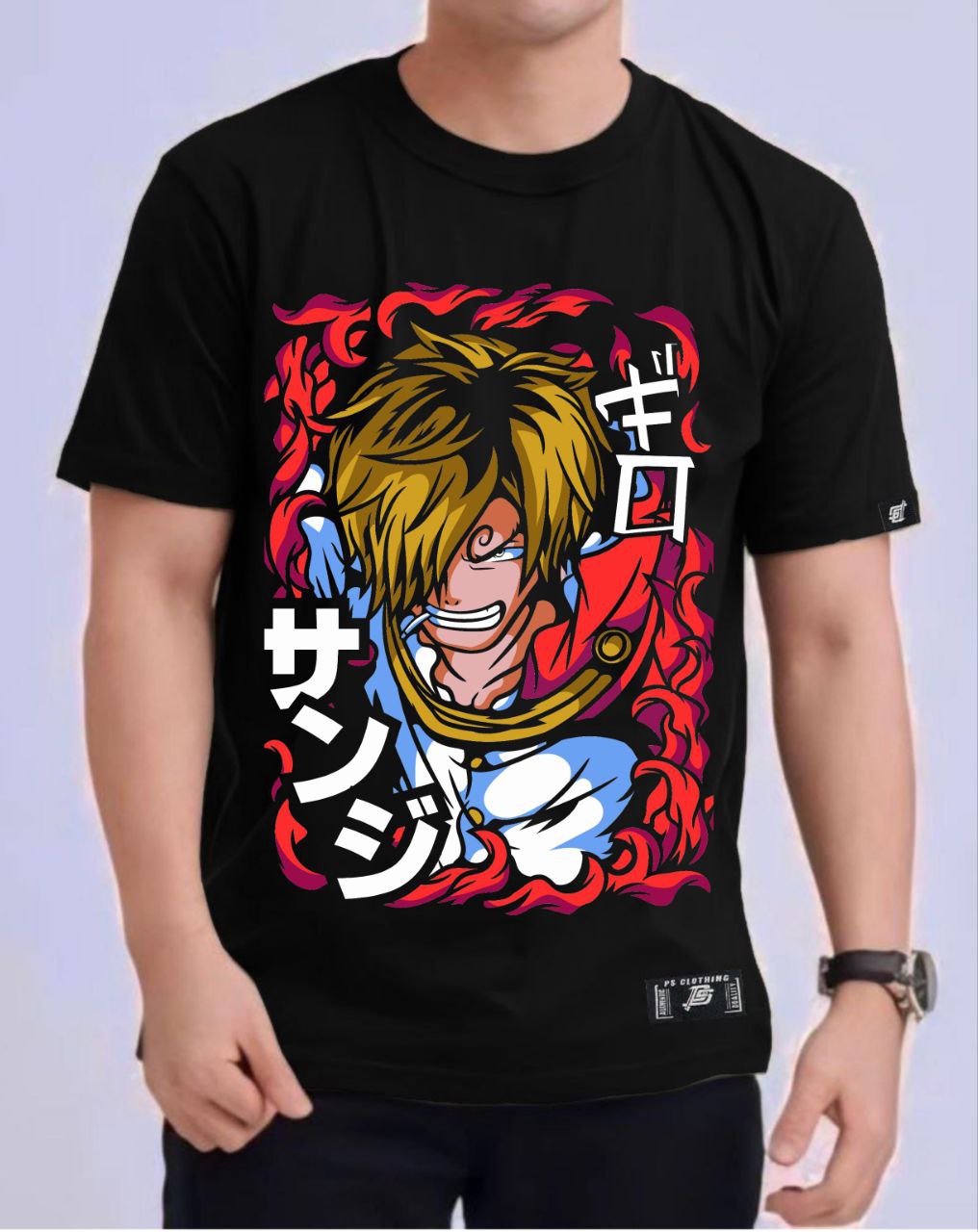 ONE PIECE SANJI VINSMOKE"BLACK LEG" ROUND NECK REGULAR FIT ANIME PREMIUM DESIGN