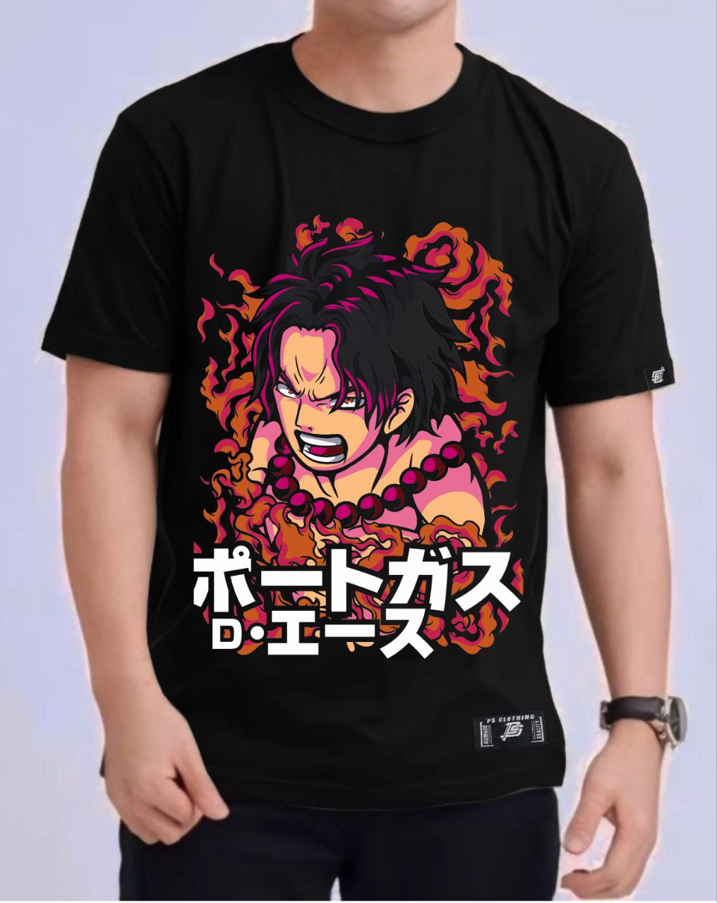 ONE PIECE "PORTGAS D. ACE" ROUND NECK REGULAR FIT ANIME PREMIUM DESIGN