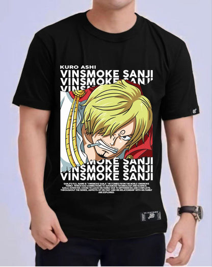 ONE PIECE SANJI VINSMOKE"BLACKLEG" ROUND NECK REGULAR FIT ANIME PREMIUM DESIGN