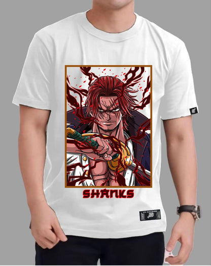 ONE PIECE SEA EMPEROR "SHANKS" ROUND NECK REGULAR FIT ANIME PREMIUM DESIGN