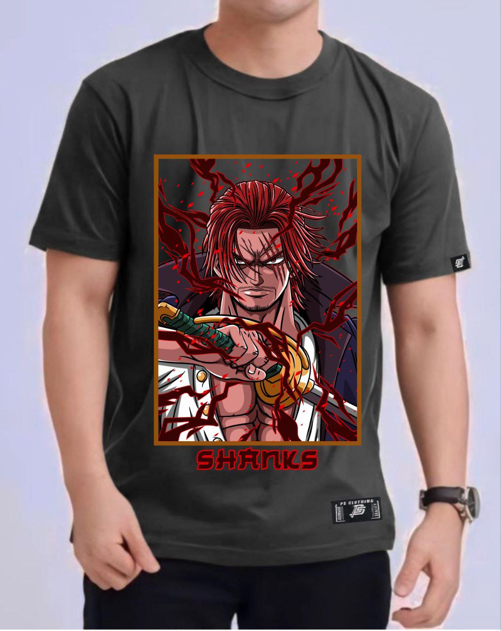 ONE PIECE SEA EMPEROR "SHANKS" ROUND NECK REGULAR FIT ANIME PREMIUM DESIGN