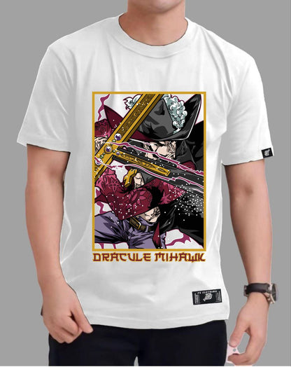 ONE PIECE DRACULE "MIHAWK" VERSION 2  ROUND NECK REGULAR FIT ANIME PREMIUM DESIGN