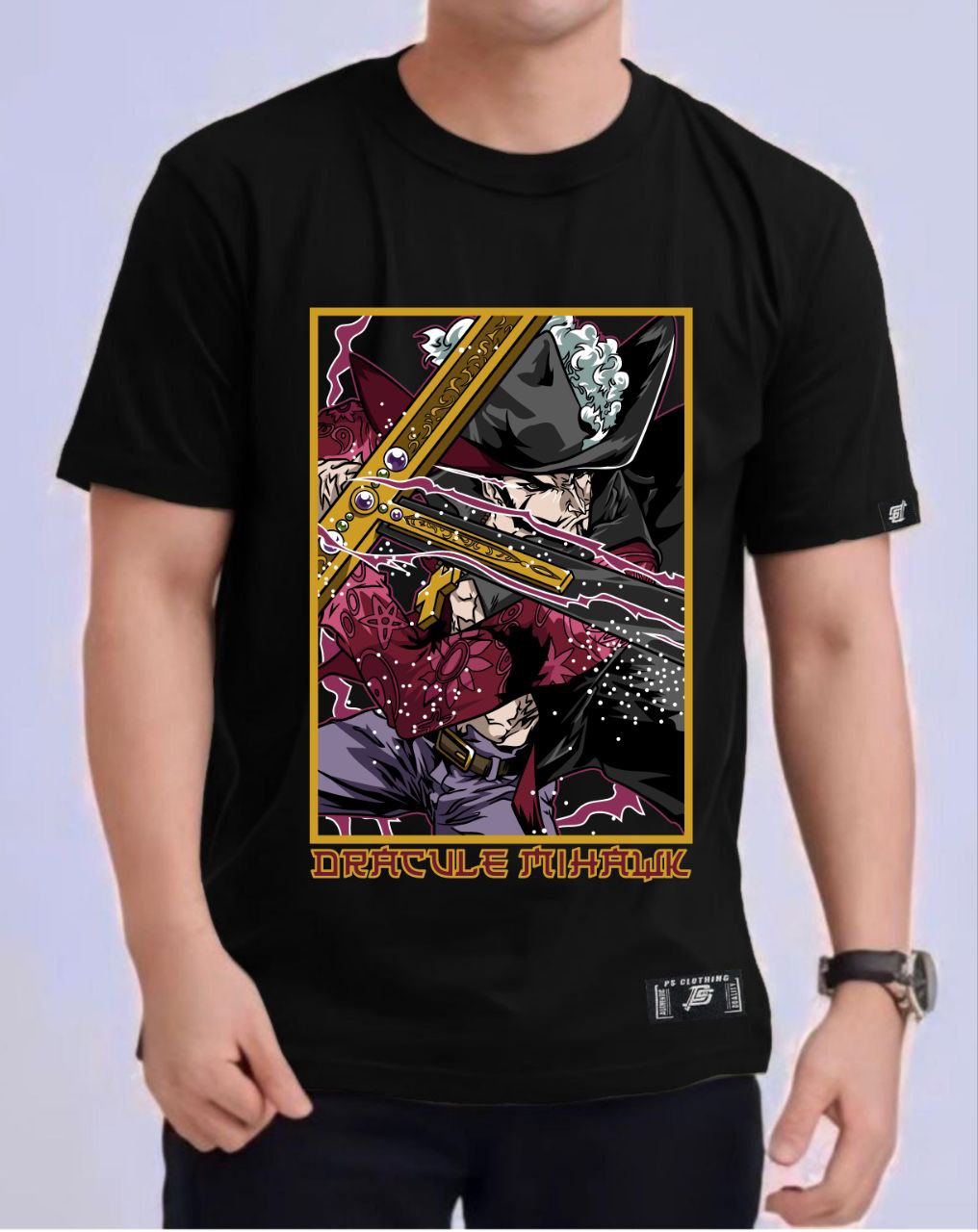 ONE PIECE DRACULE "MIHAWK" VERSION 2  ROUND NECK REGULAR FIT ANIME PREMIUM DESIGN